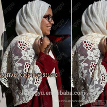 Spitzenverkauf Frauen schöne lifestyle muster stilvolle spitze frauen bestickt muslimischen schal schal baumwolle spitze hijab